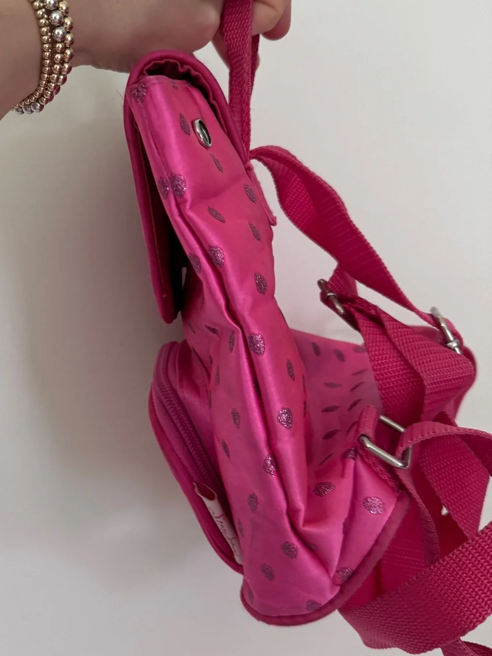 Vintage 2005 Strawberry Shortcake mini backpack glitter toddler y2k shopping bag